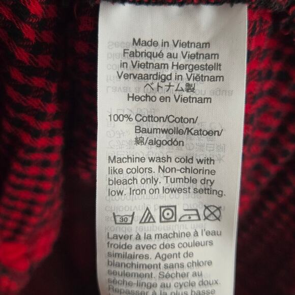 MADEWELL Classi Red & Black Plaid Collared Button Front Longsleeve Shirt Size S - Picture 8 of 8